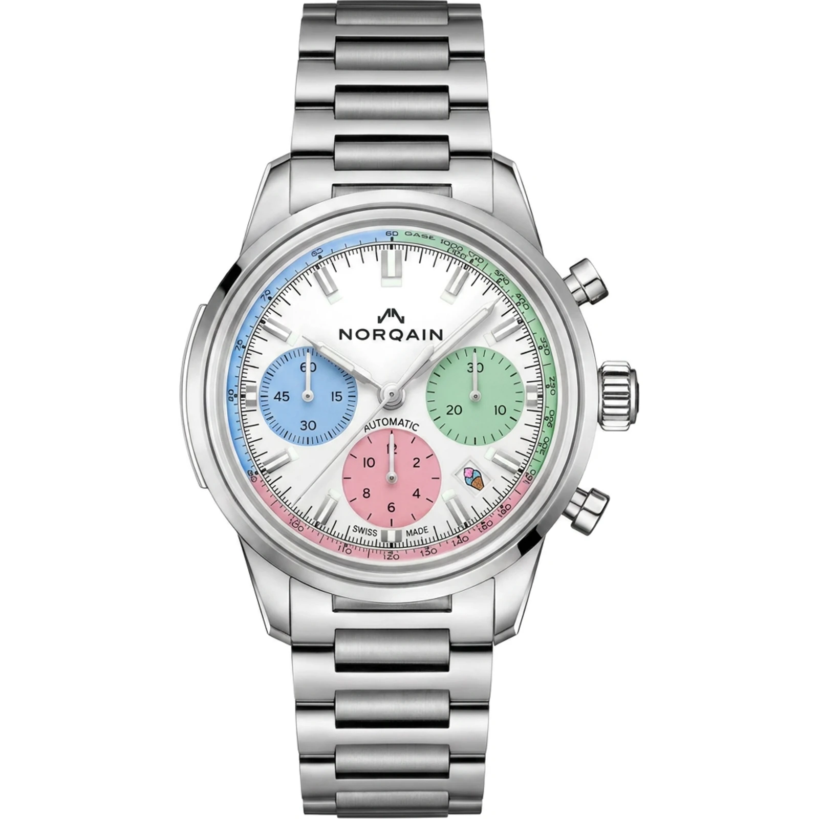 NORQAIN Freedom Chrono Enjoy Life Ice Cream — Steel — N2201.19S01.C01.S01