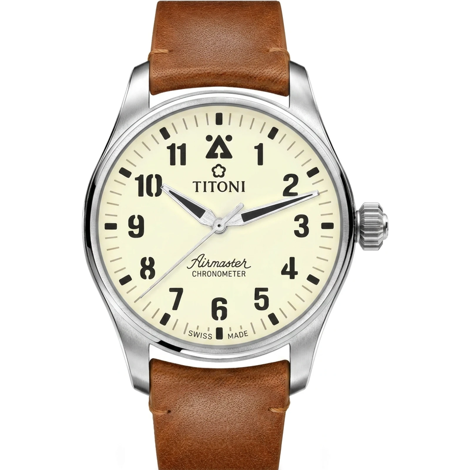 TITONI Airmaster Pilot Chronometer Silver — 73906 T-ST-724
