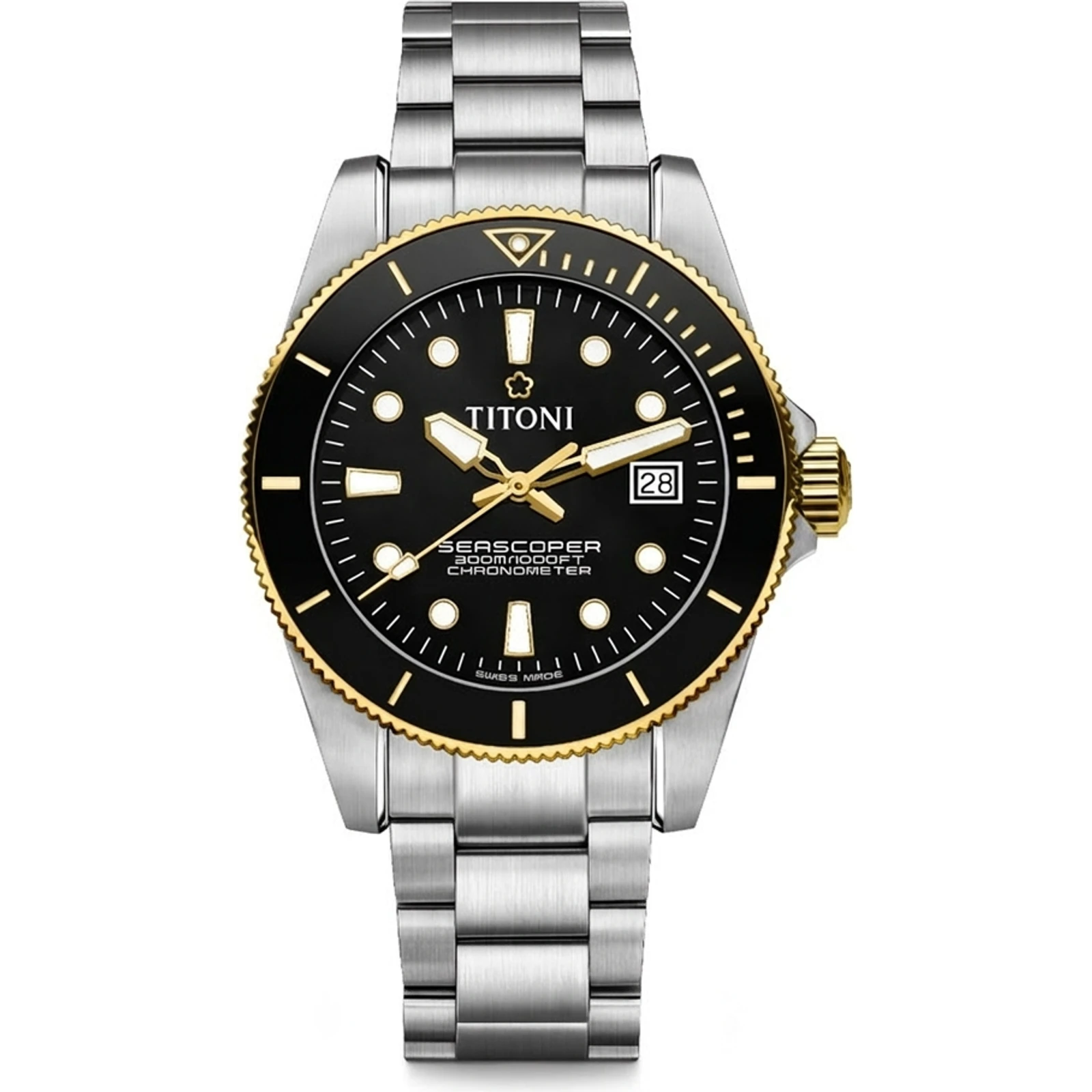 TITONI Seascoper 300 Bicolor steel bracelet — 83300 SYS-BK-248