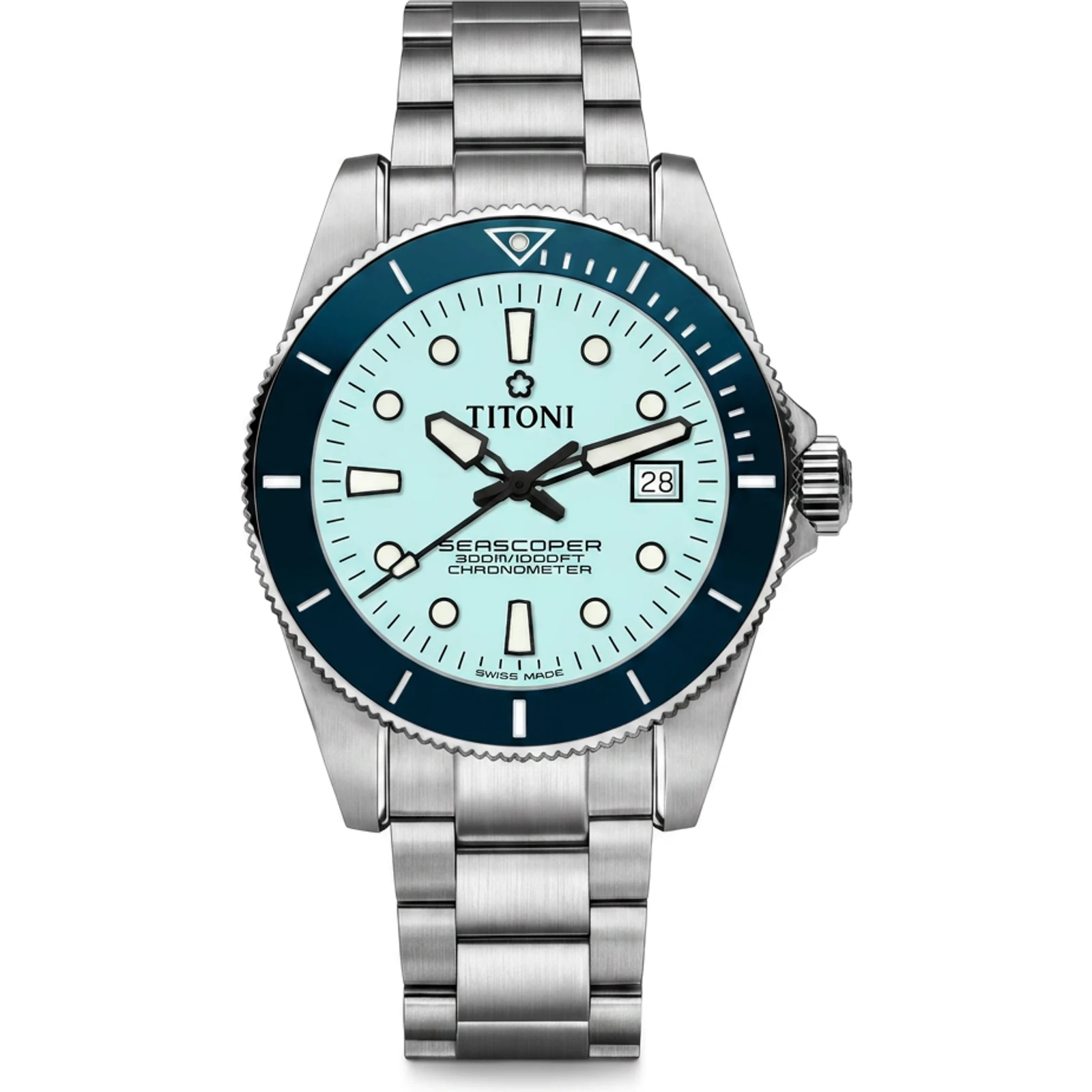 TITONI Seascoper 300 Ice Blue Blue Bezel — 83300 S-BE-718