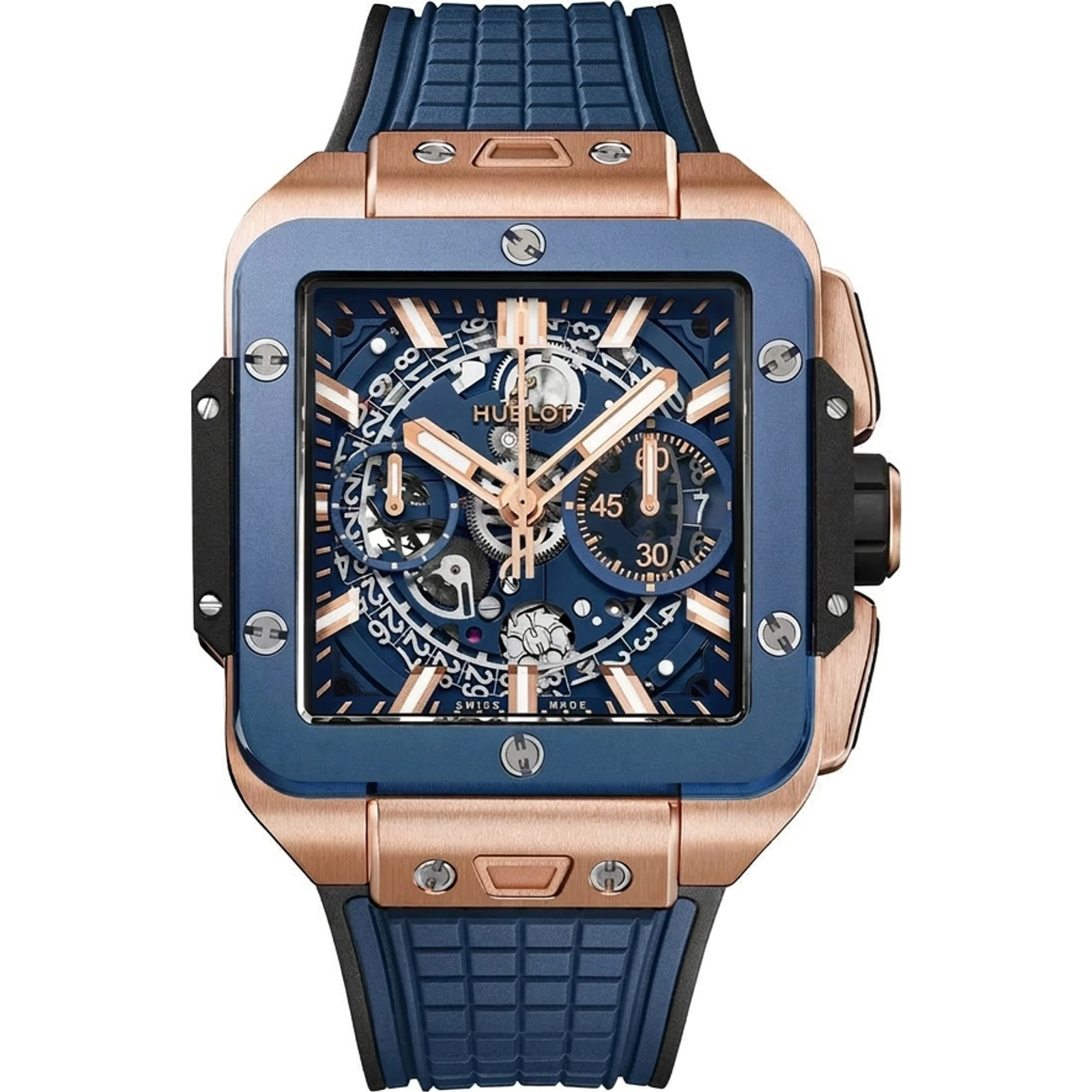 Hublot Square Bang Unico King Gold Blue Ceramic 821.OL.5180.RX