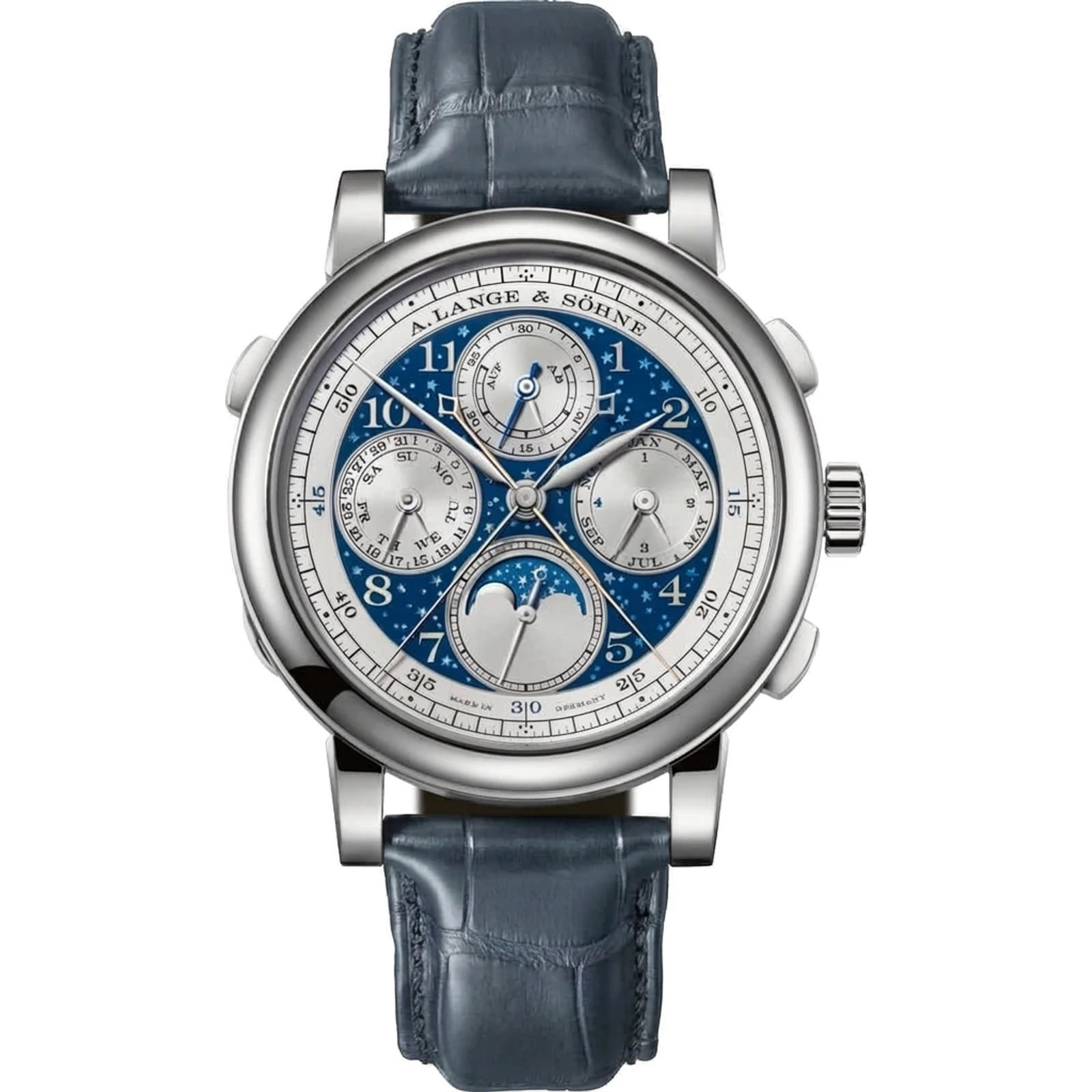 A. Lange Sohne 1815 Rattrapante Perpetual Calendar Handwerkskunst, white gold 421.048
