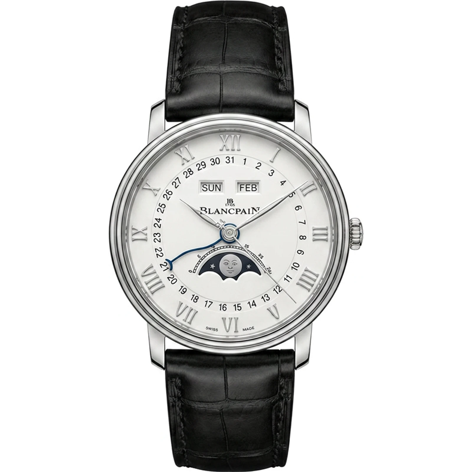 Blancpain Villeret Quantième Complet Phases de Lune (steel) 6654 1127 55B