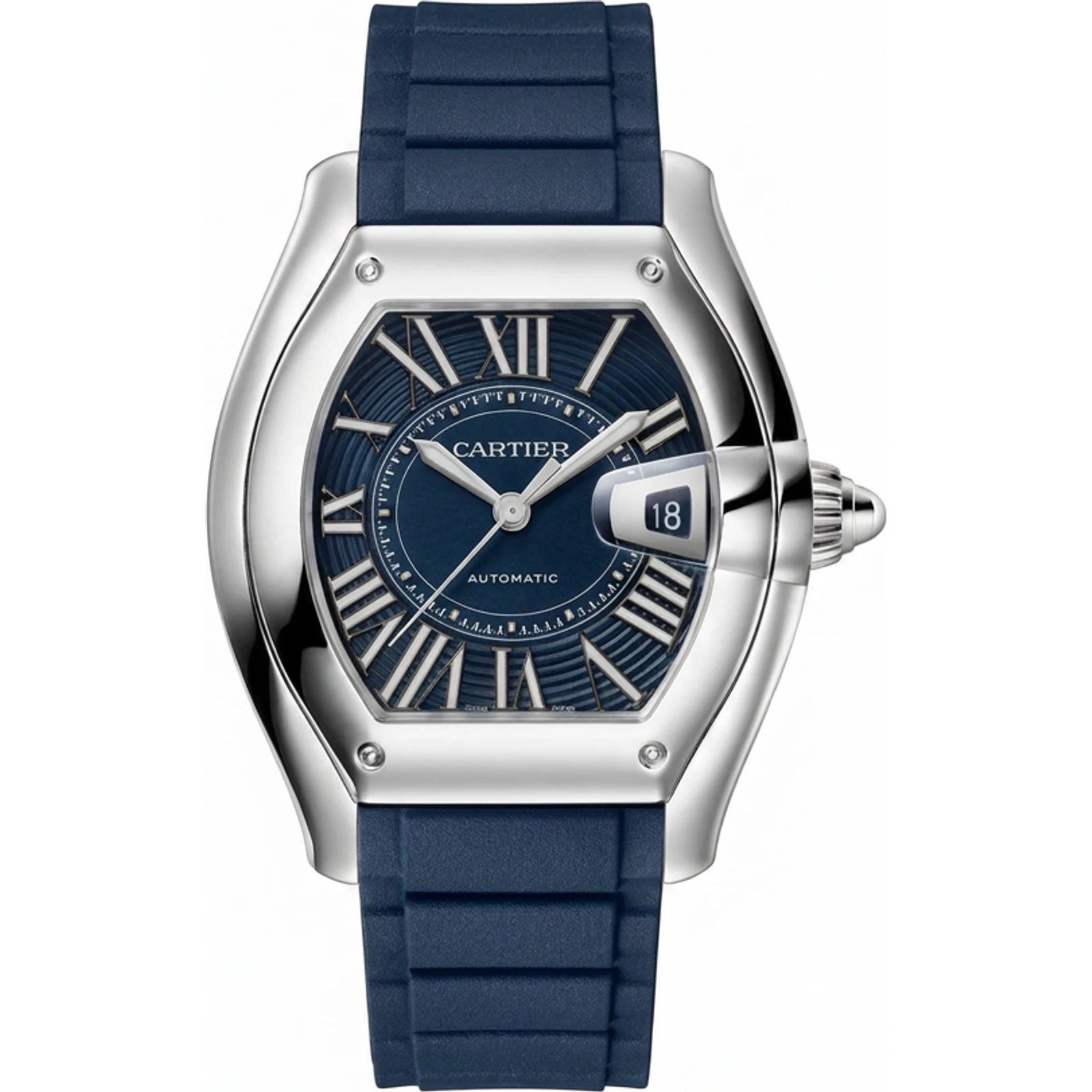 Cartier Roadster, large model, Steel, blue PVD dial WSRD0014