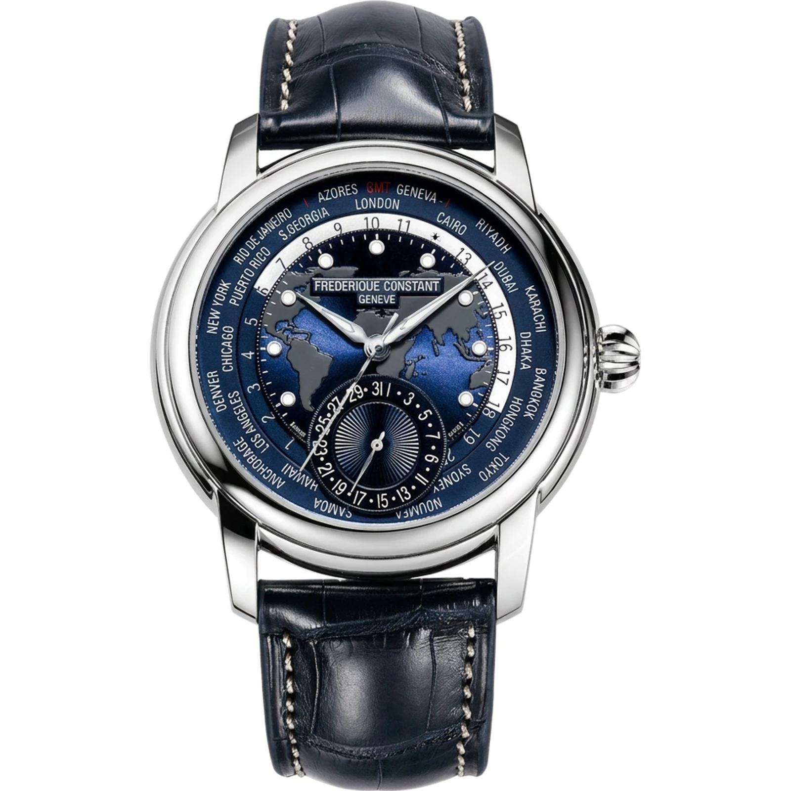 Frédérique Constant Manufacture Classic Worldtimer, blue dial FC-718NWM4H6