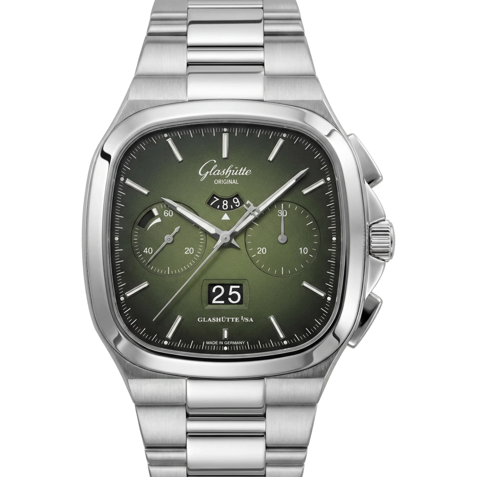 Glashutte Original Seventies Chronograph Panorama Date (green dial) 1-37-02-09-02-70