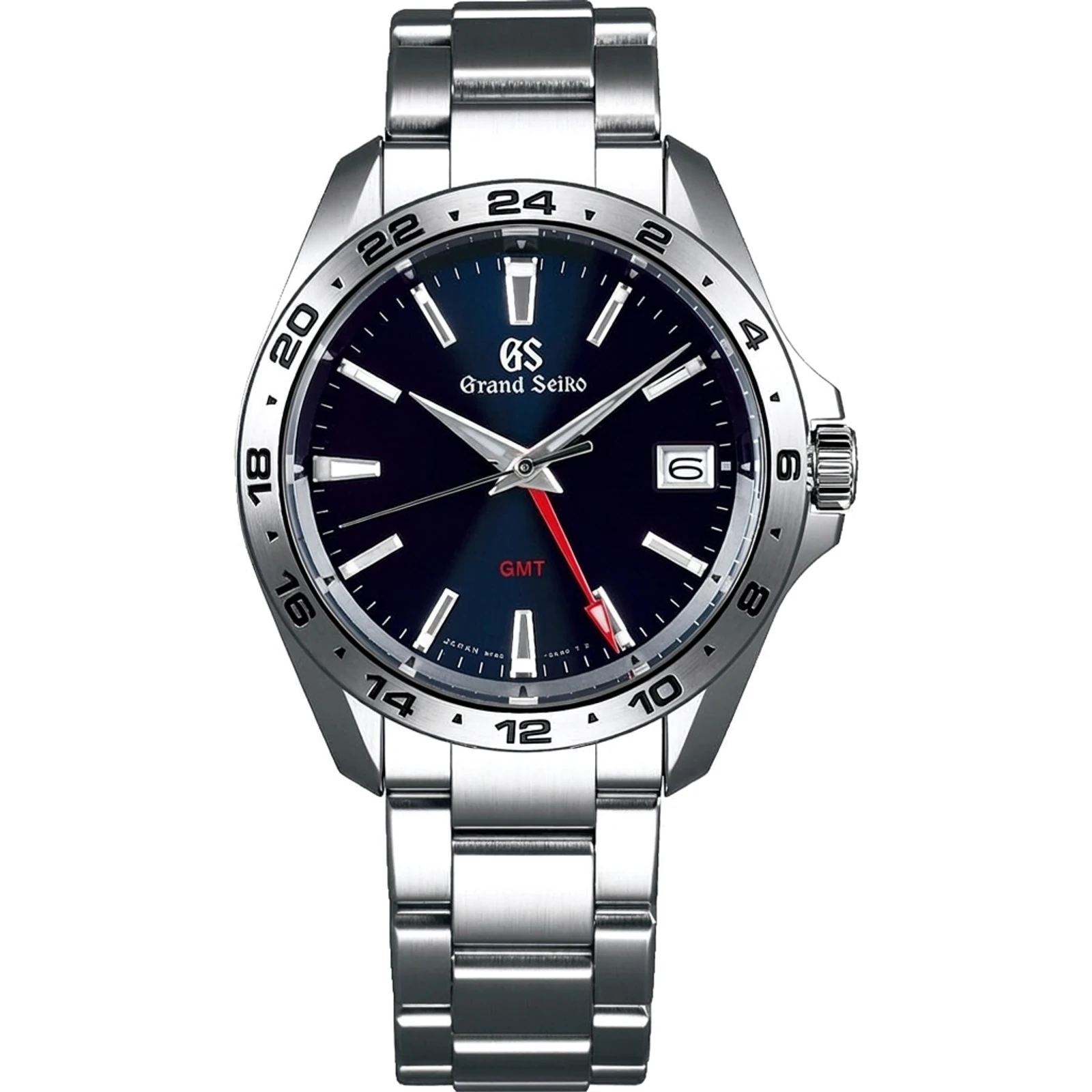 Grand Seiko Sport Collection 9F86 Quartz GMT, blue dial red GMT hand SBGN005
