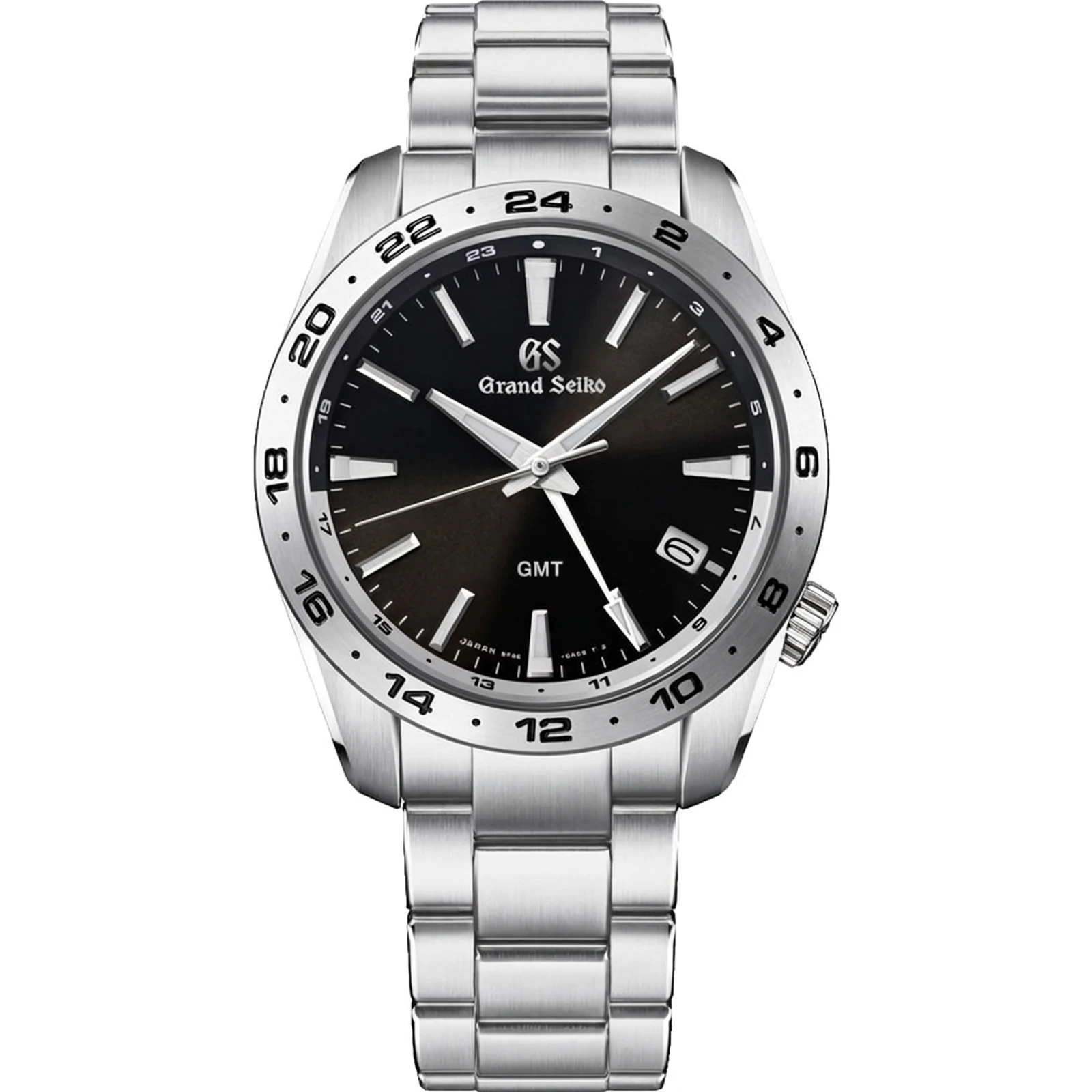 Grand Seiko Sport Collection 9F86 Quartz GMT, black sunray dial ('Slate') SBGN027