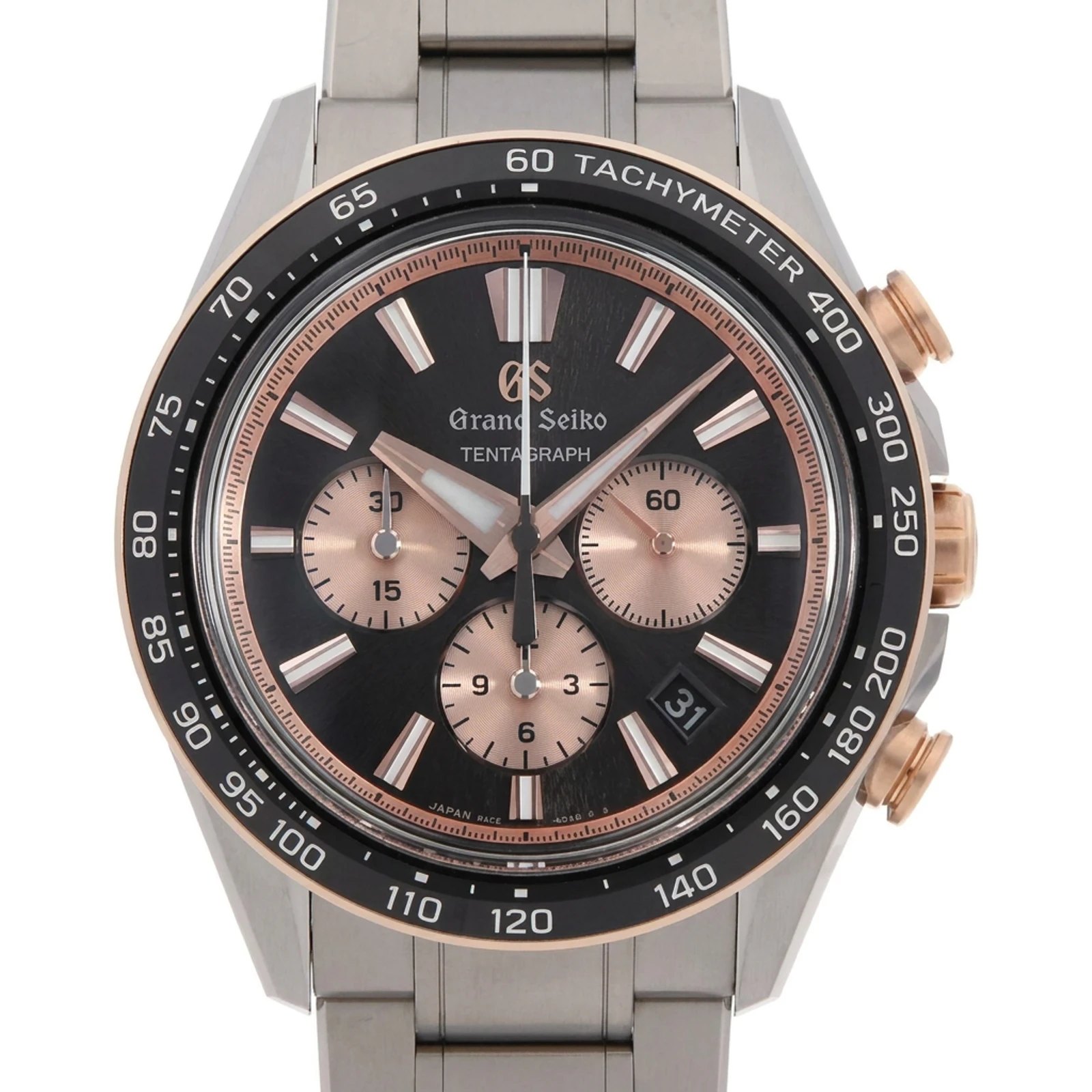 Grand Seiko Exhibition Tentagraph, titanium with rose gold accents SLGC004