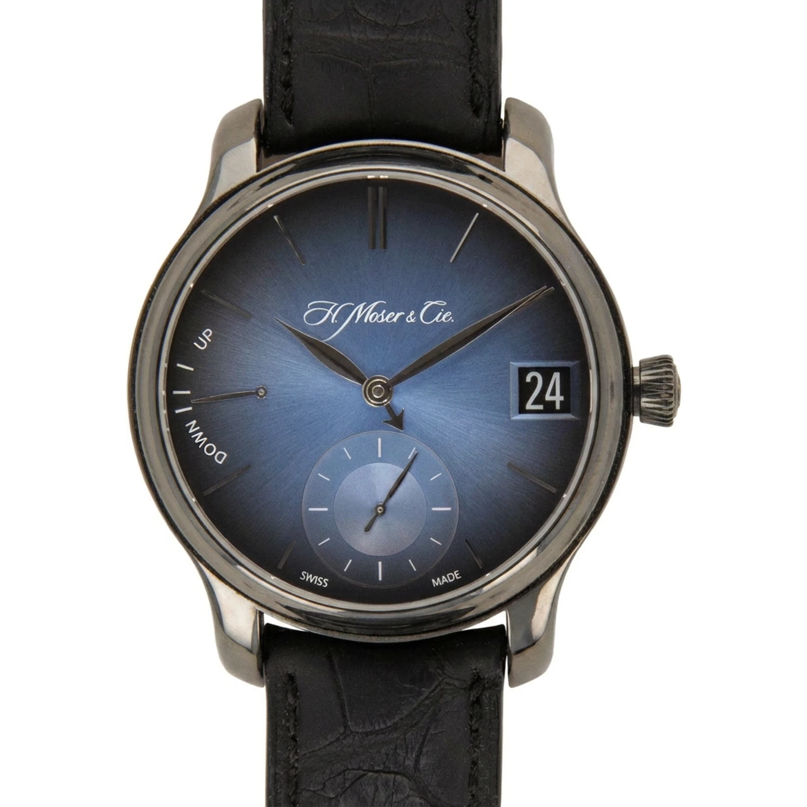 H. Moser & Cie. Endeavour Perpetual Calendar "Perpetual 1", DLC Titanium, Funky Blue Fumé, LE10 1341-0505