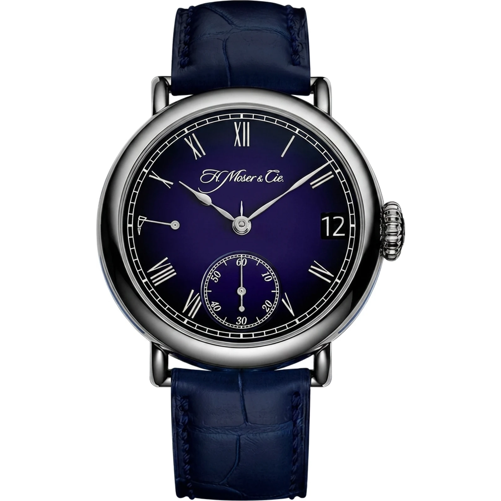 H. Moser & Cie. Heritage Perpetual Calendar Midnight Blue Enamel, White Gold, LE20 8800-0203