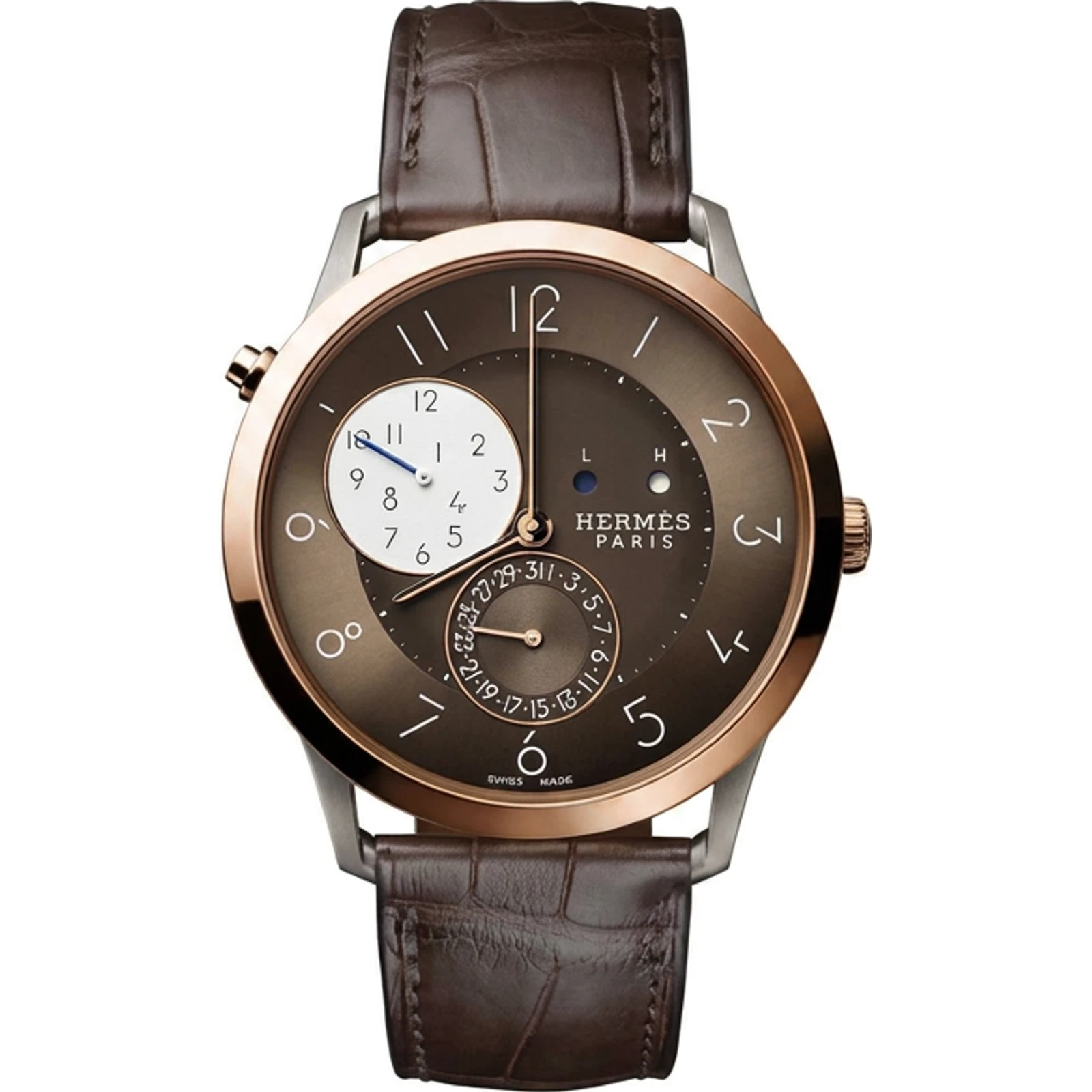 Slim d'Hermès GMT watch, 39.5 mm W407949WW00