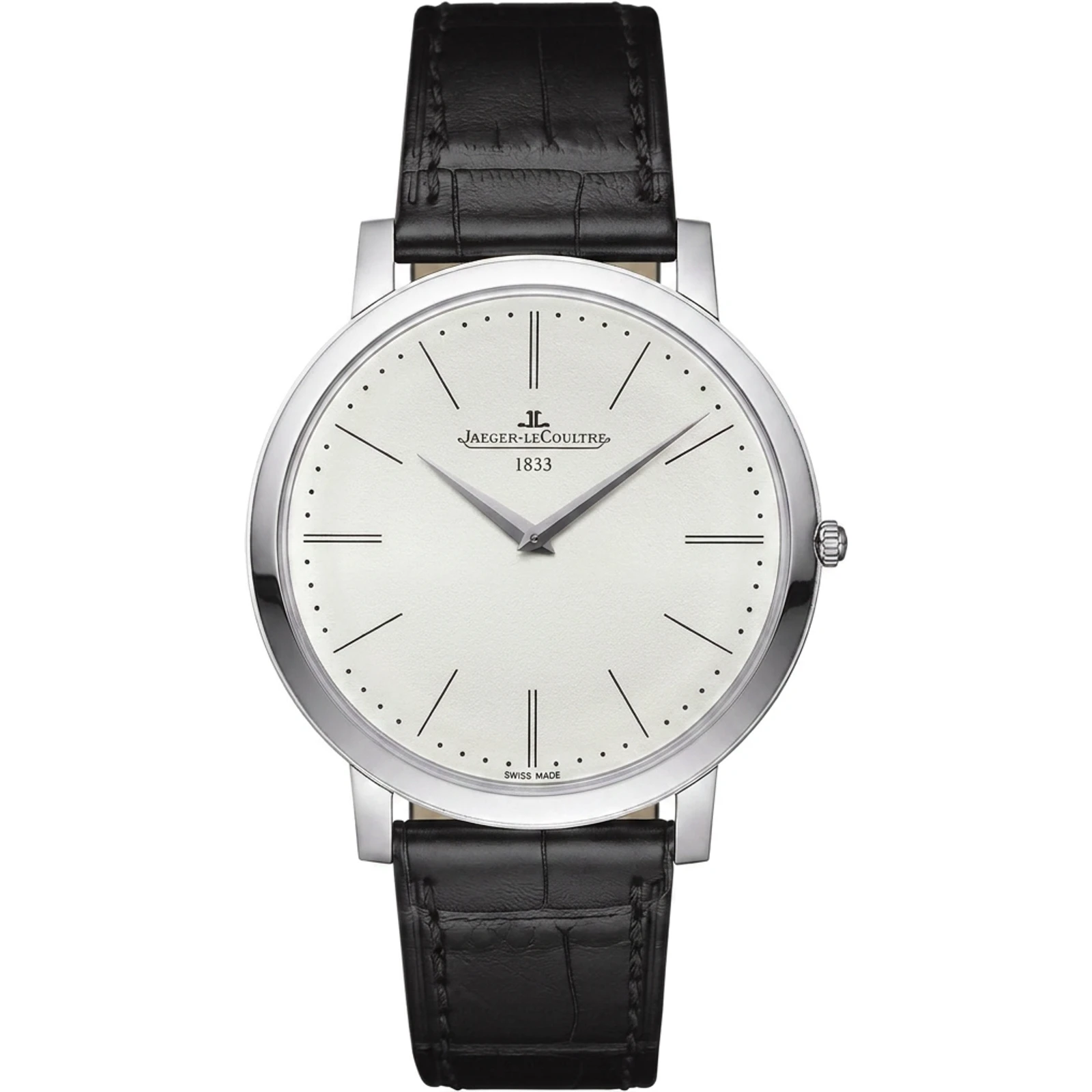 Jaeger-LeCoultre Master Ultra Thin Jubilee Edition Platinum on Strap with Silver Dial Limited to 880pcs 1296520