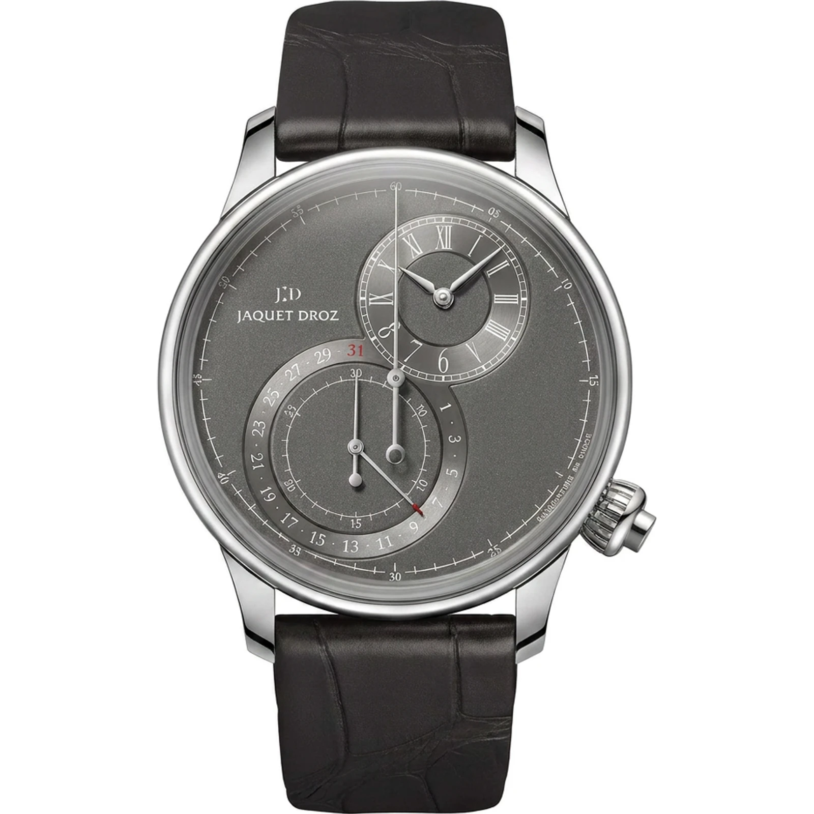 Jaquet Droz Grande Seconde Off-Centered Chronograph, dark grey dial, steel J007830242