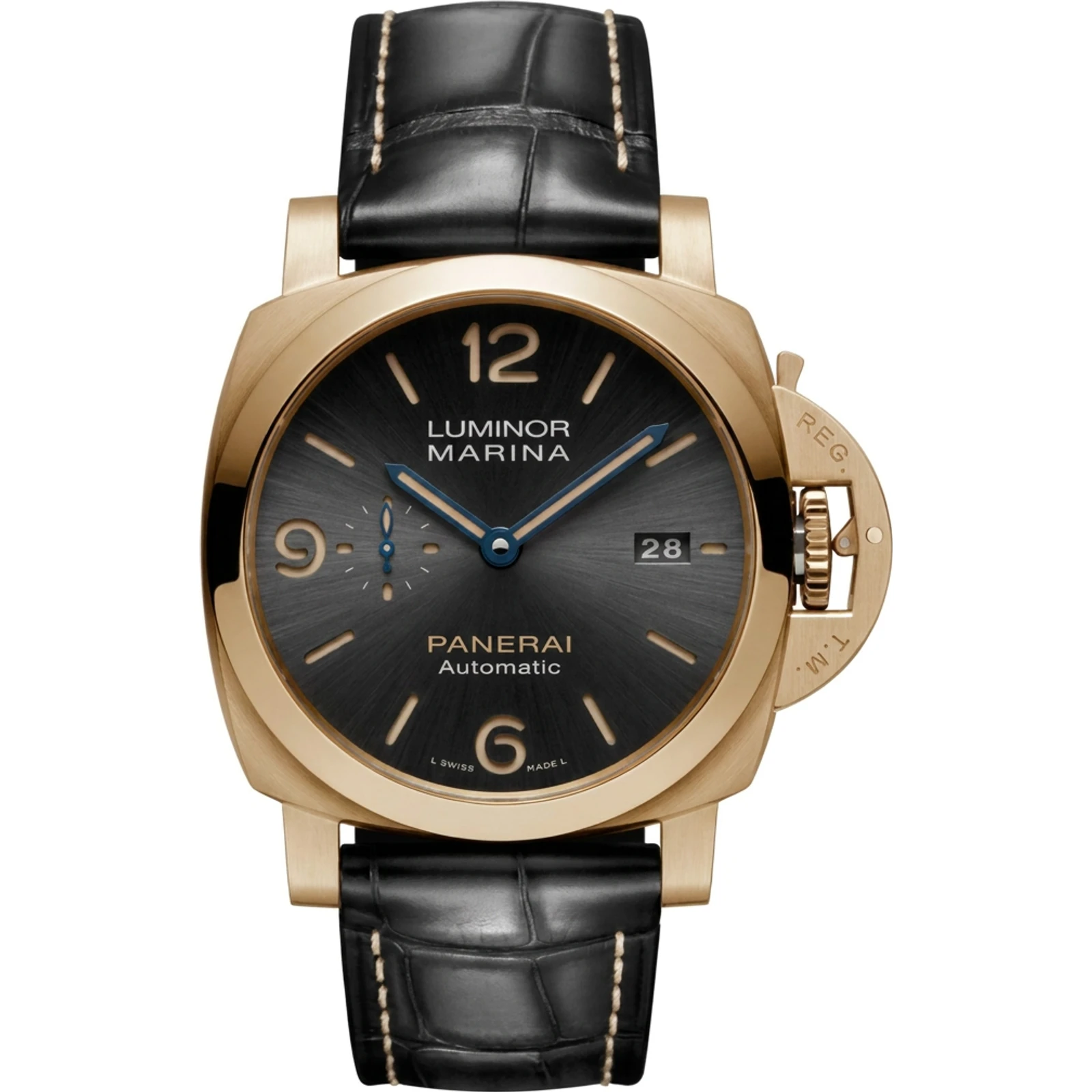 Panerai Luminor 1950 3 Days in Yellow Gold with Grey Sunburst Dial PAM01115