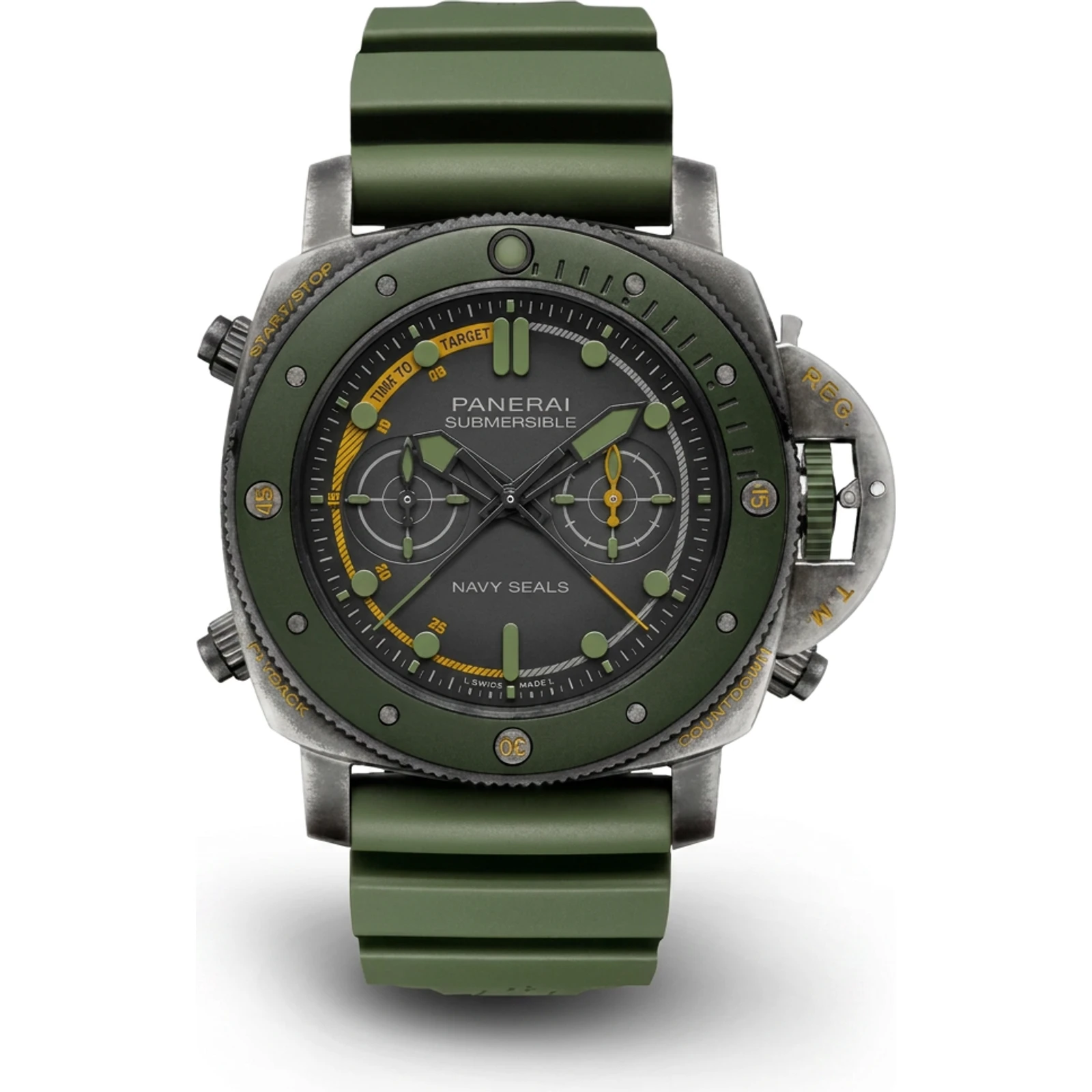 Panerai Submersible Chrono Navy SEALs in Steel with Ceramic and Titanium Bezel PAM01402