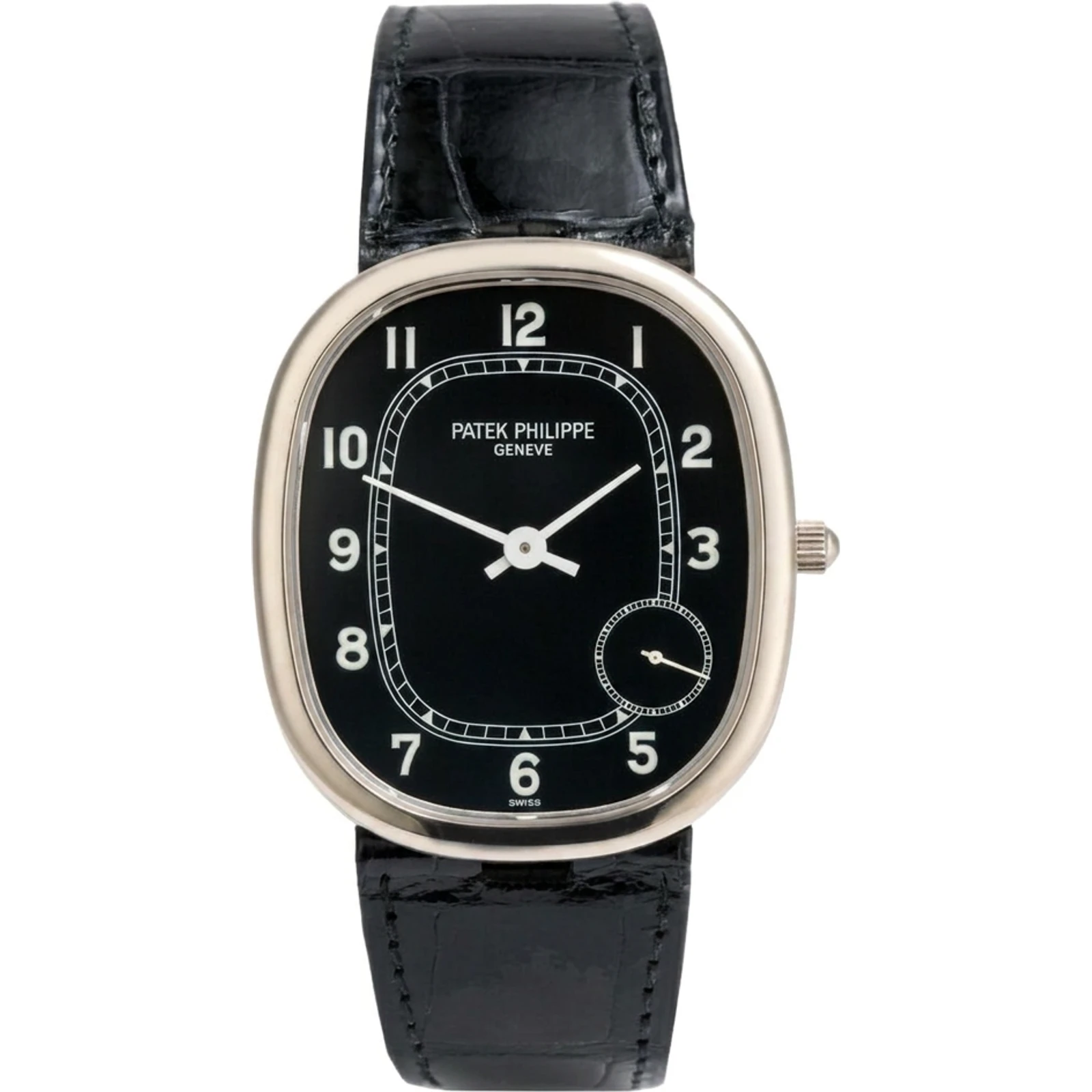 Patek Philippe Golden Ellipse 'Jumbo', neo-vintage, white gold 5028