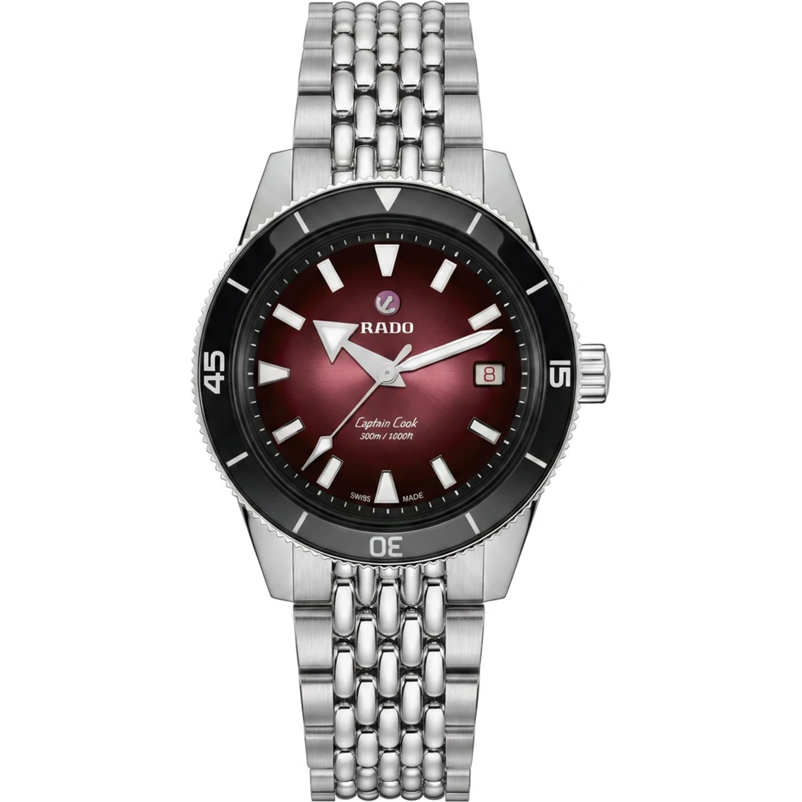 Rado Captain Cook Automatic (1962 tribute, black-to-burgundy gradient) R32223408