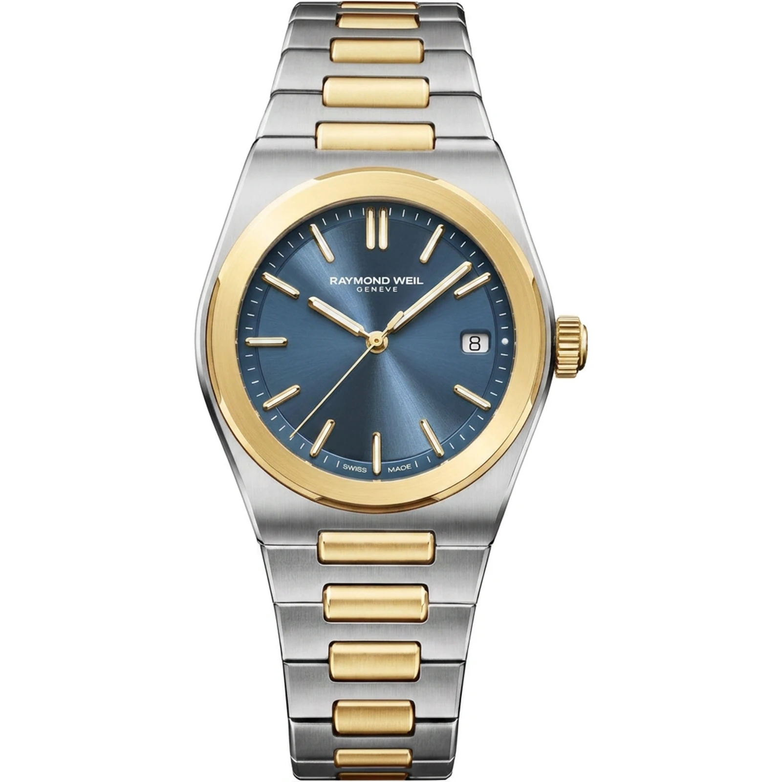 Raymond Weil A.R.T. Date, Metallic Blue dial, stainless steel with yellow gold PVD (two-tone) 1000-STP-50001
