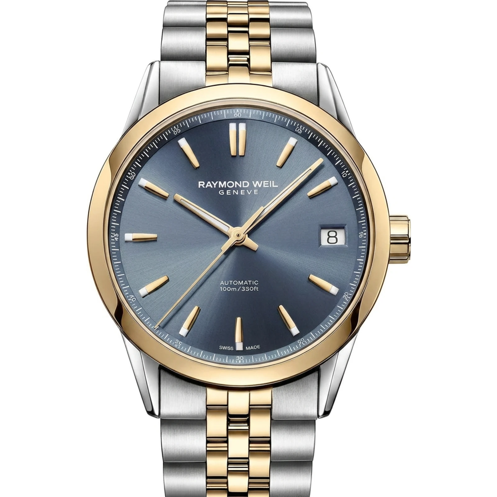 Raymond Weil Freelancer Date 40 mm two-tone blue dial 2741-STP-50001