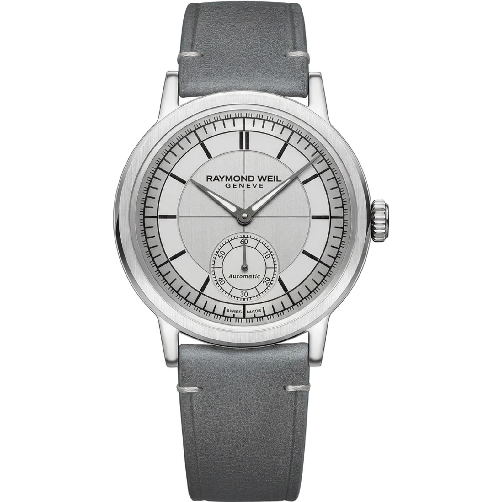 Raymond Weil Millesime Small Seconds, Silver dial, leather strap 2930-STC-65001