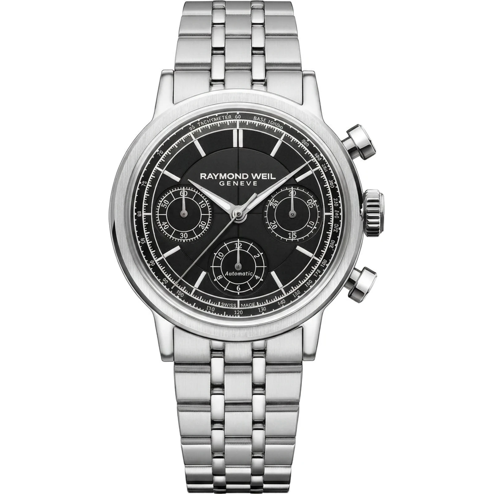 Raymond Weil Millesime Chronograph, Black dial, bracelet 7765-ST-20001