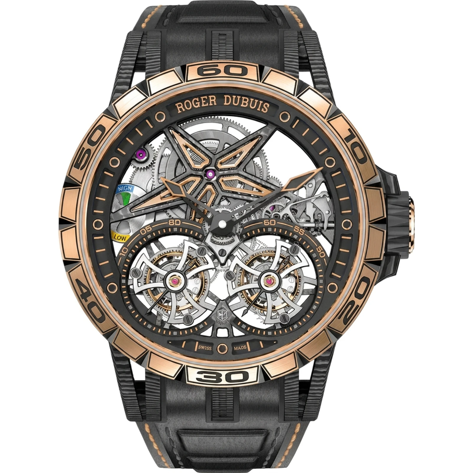 Roger Dubuis Excalibur Spider RD105SQ Double Tourbillon Carbon/18k Rose Gold (28pc) RDDBEX0674