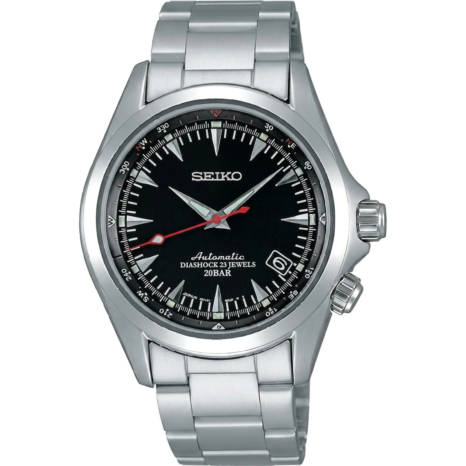 Seiko Alpinist (black dial, "shark tooth" hour hand, cal. 6R15) SARB015