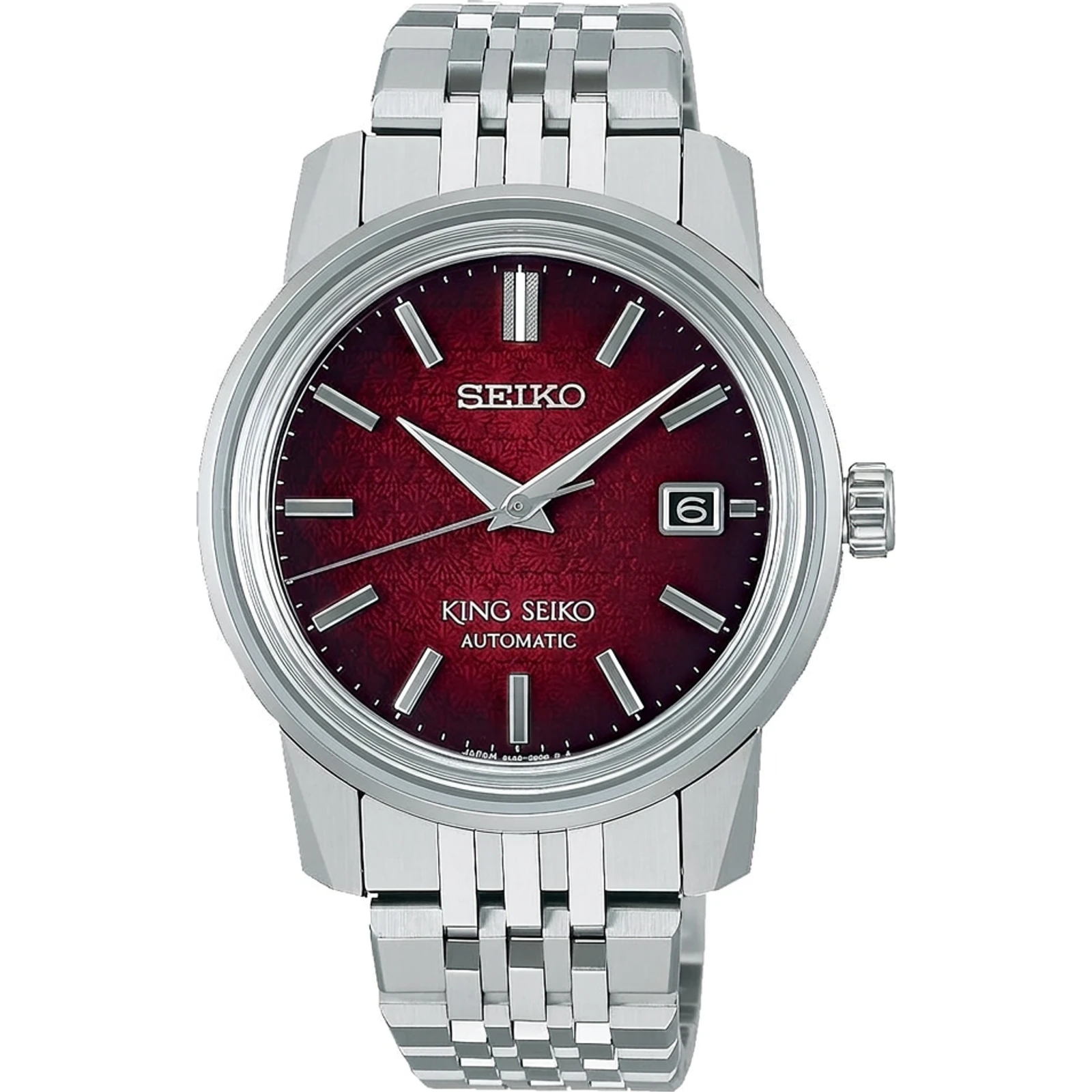 King Seiko Colourful Textured Dial (deep red, plum blossom pattern) SJE103