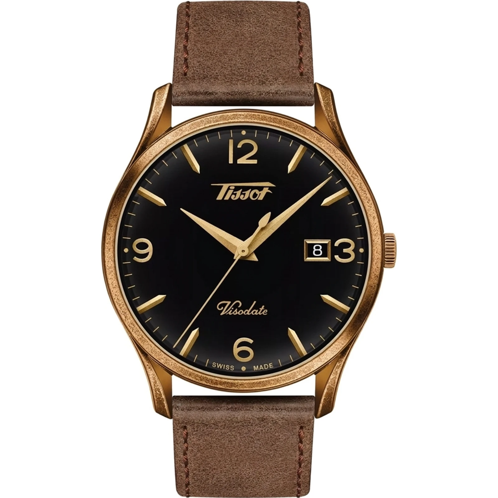 Tissot Heritage Visodate, black dial, leather T1184103605700
