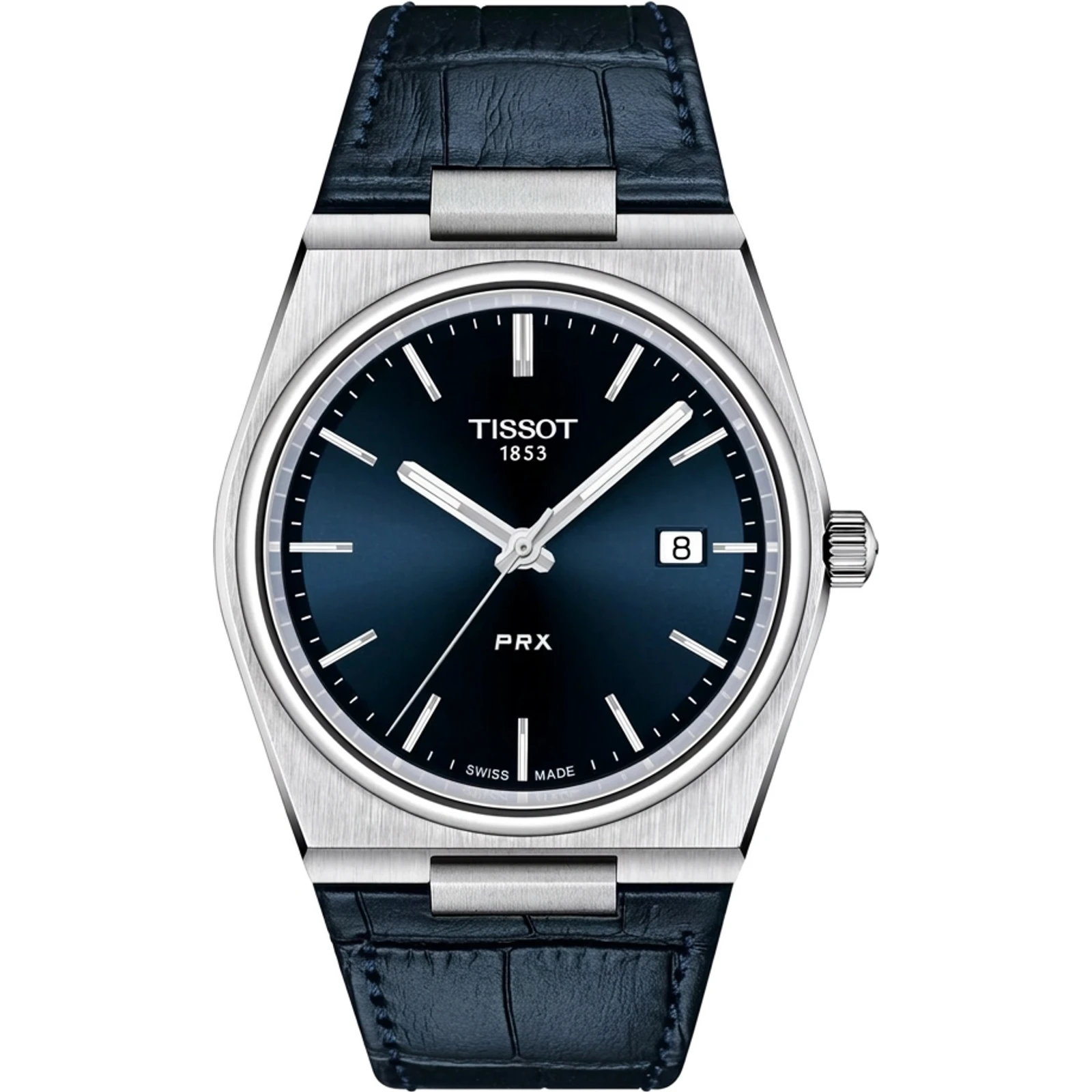 Tissot PRX 40mm Quartz, Blue Dial, Leather Strap T1374101604100