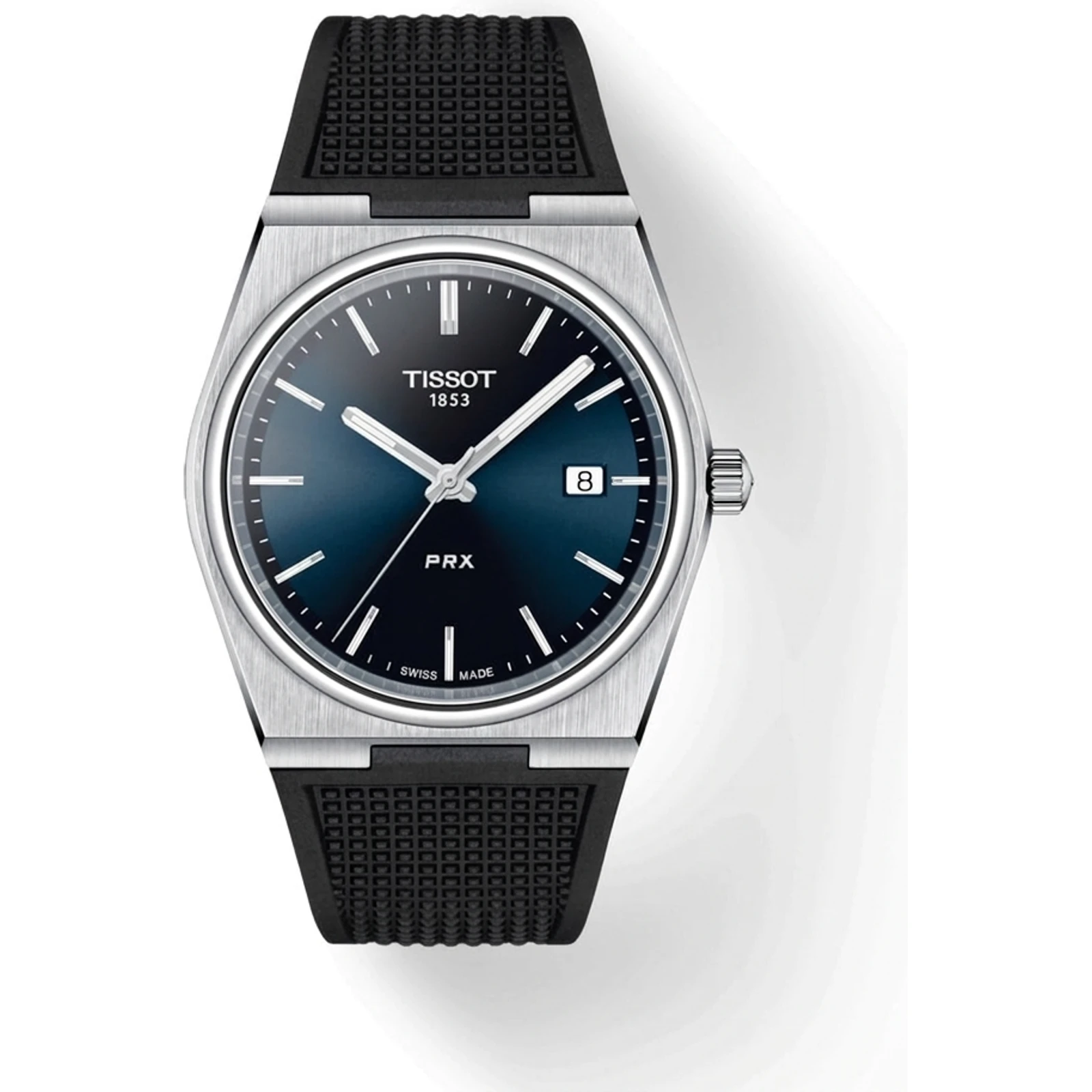 Tissot PRX 40mm Quartz, Blue Dial, Black Rubber Strap T1374101704100