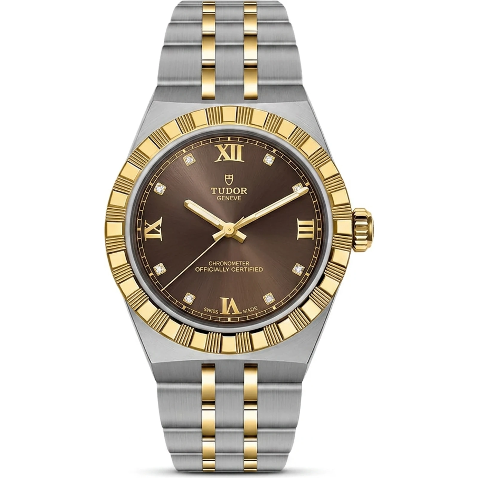 Tudor Royal 30 Steel/Yellow Gold, Brown Diamond-set dial M2830A1A3-0001