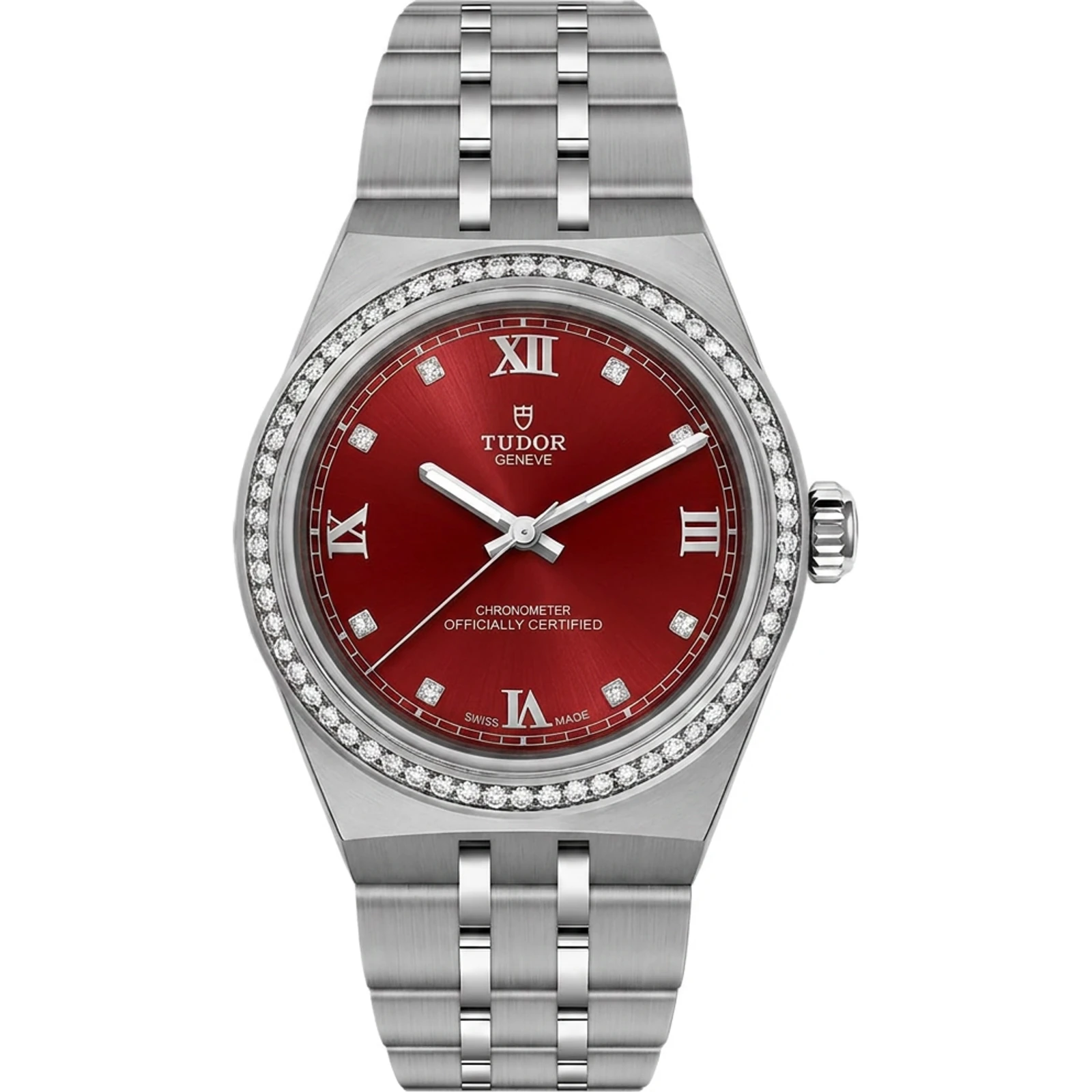 Tudor Royal 30 Steel, Burgundy dial, Diamond-set bezel M2830A1S0-0002