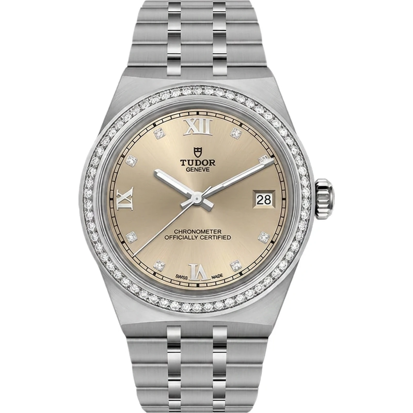 Tudor Royal 36 Steel, Diamond-set bezel, Ivory dial M2836C1S0-0001