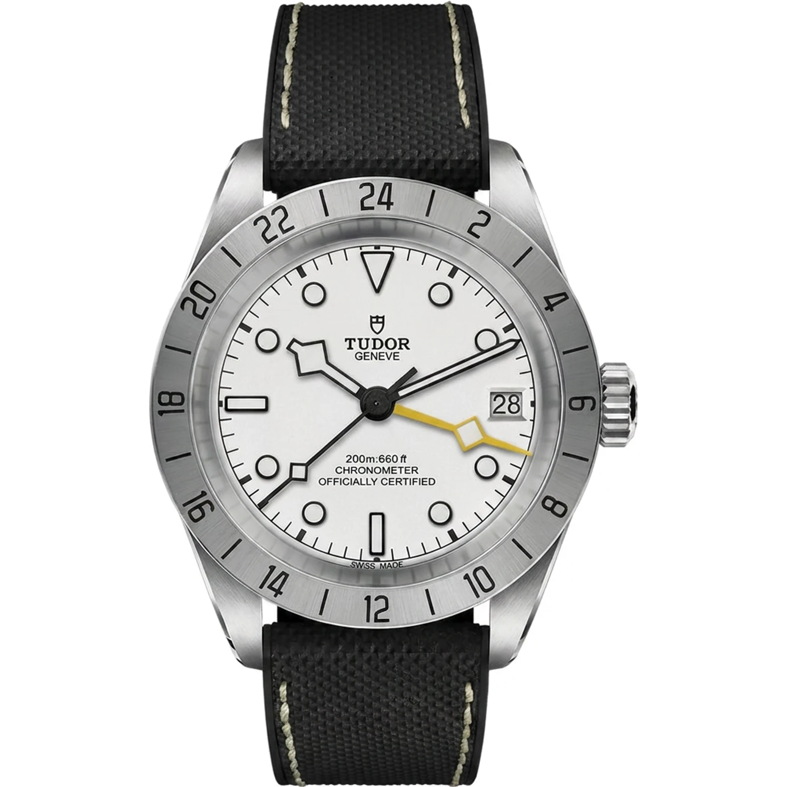Tudor Black Bay Pro 39mm, hybrid rubber/leather strap M79470-0006