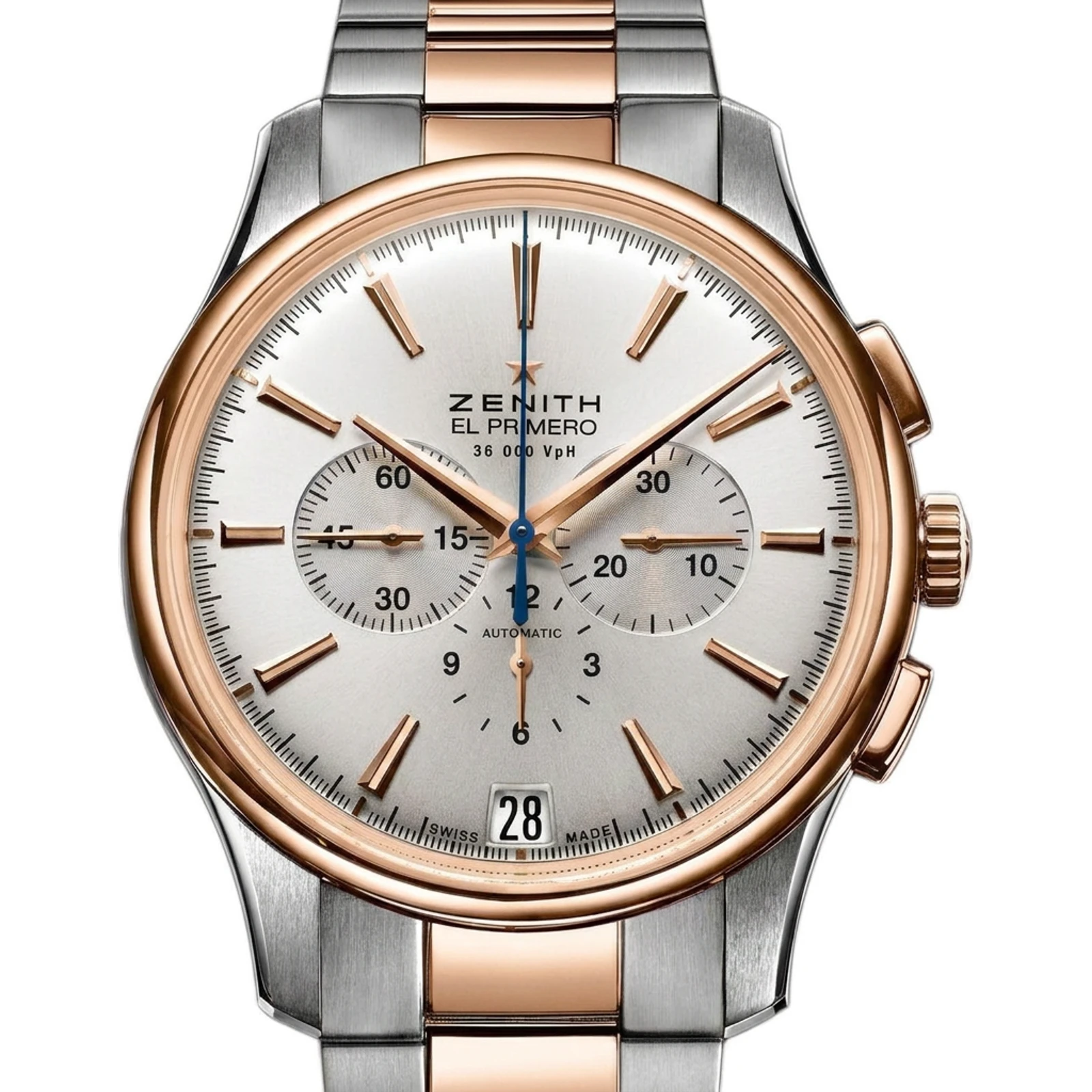 Zenith Captain Chronograph, steel and rose gold bracelet 51.2112.400/01.M2110