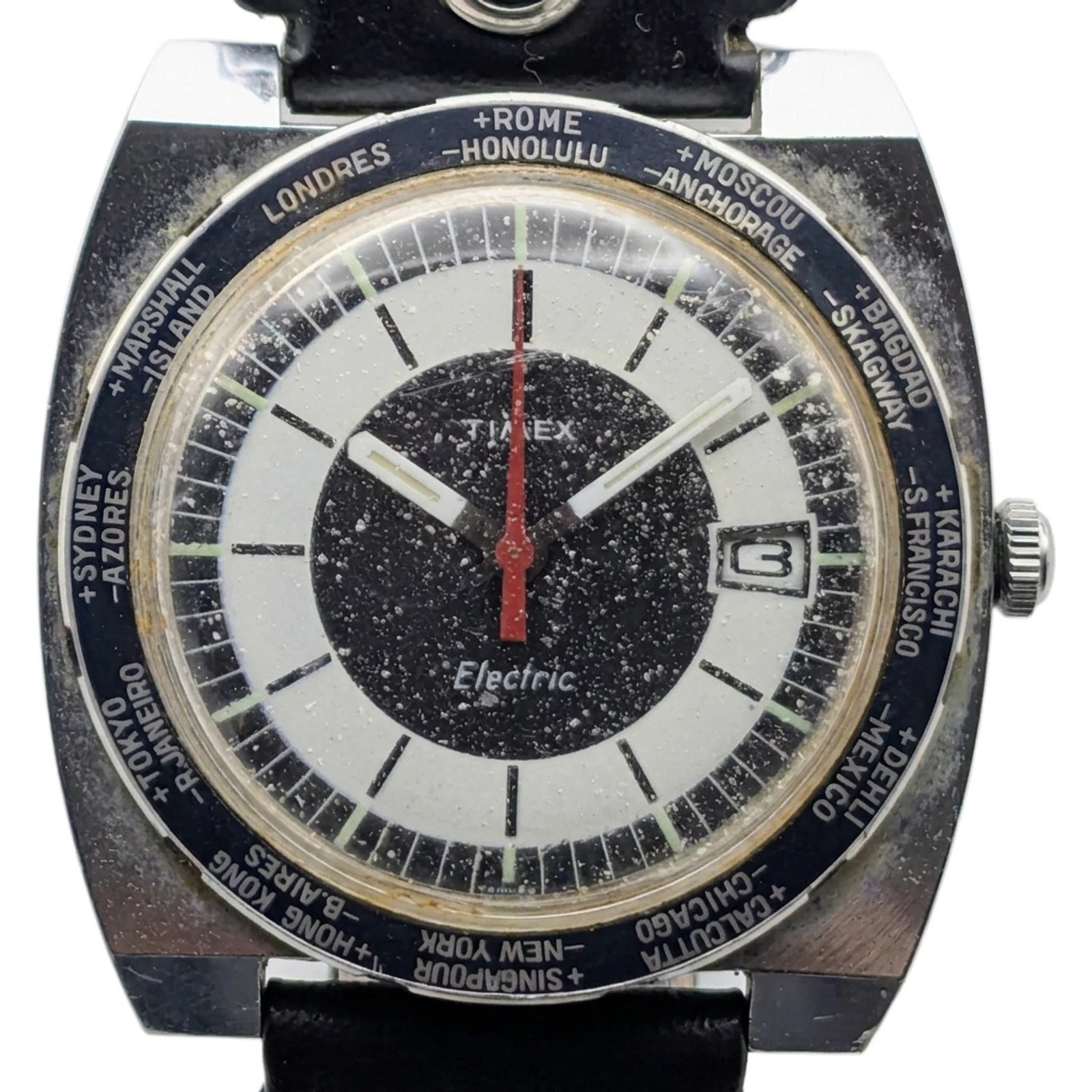 Timex Electric World Time Day Date Watch 77971 4173