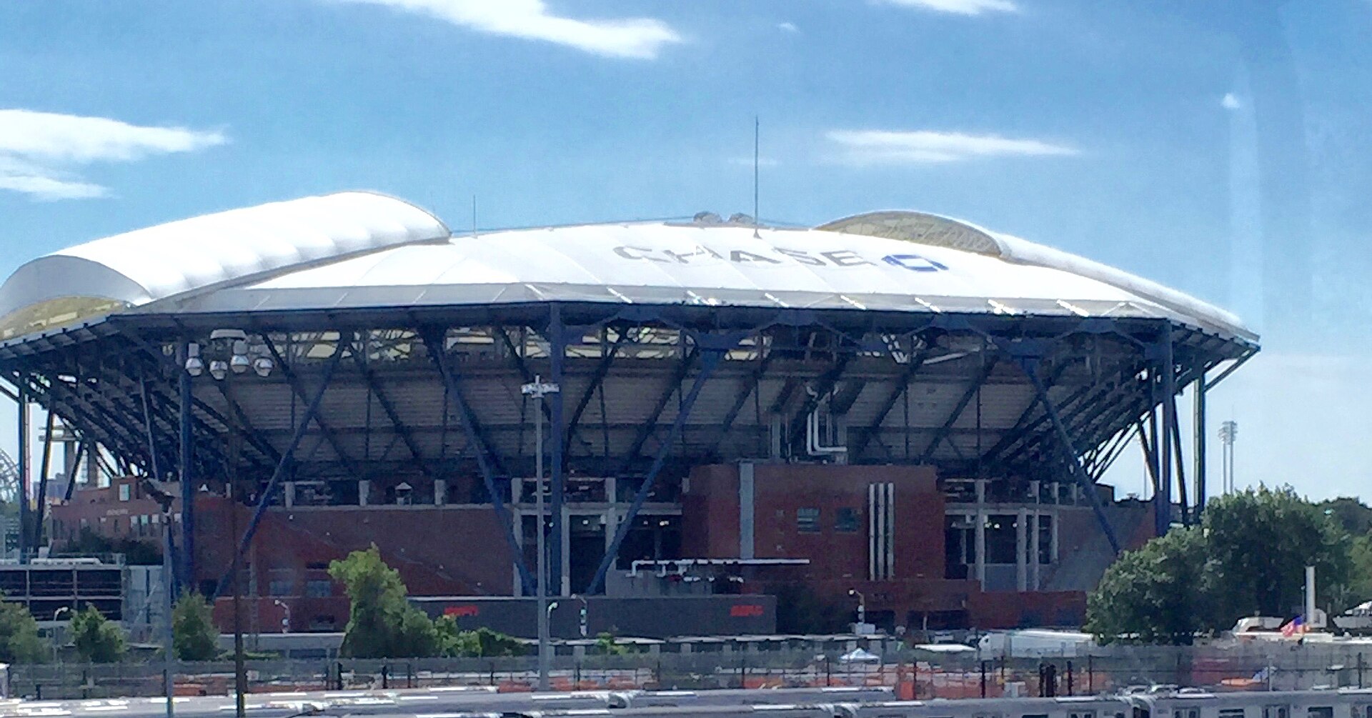 Arthur Ashe Stadium at the USTA Billie Jean King National Tennis Center with its retractable roof