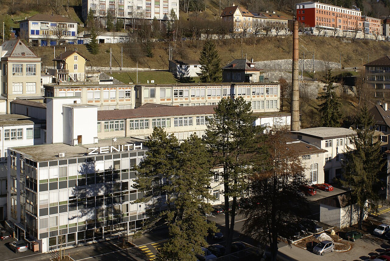 Zenith manufacture buildings at site des Billodes in Le Locle